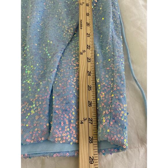 Lucci Lu Short Sequin Cocktail Dress with Lace Up Back 4138 - Picture 9 of 10